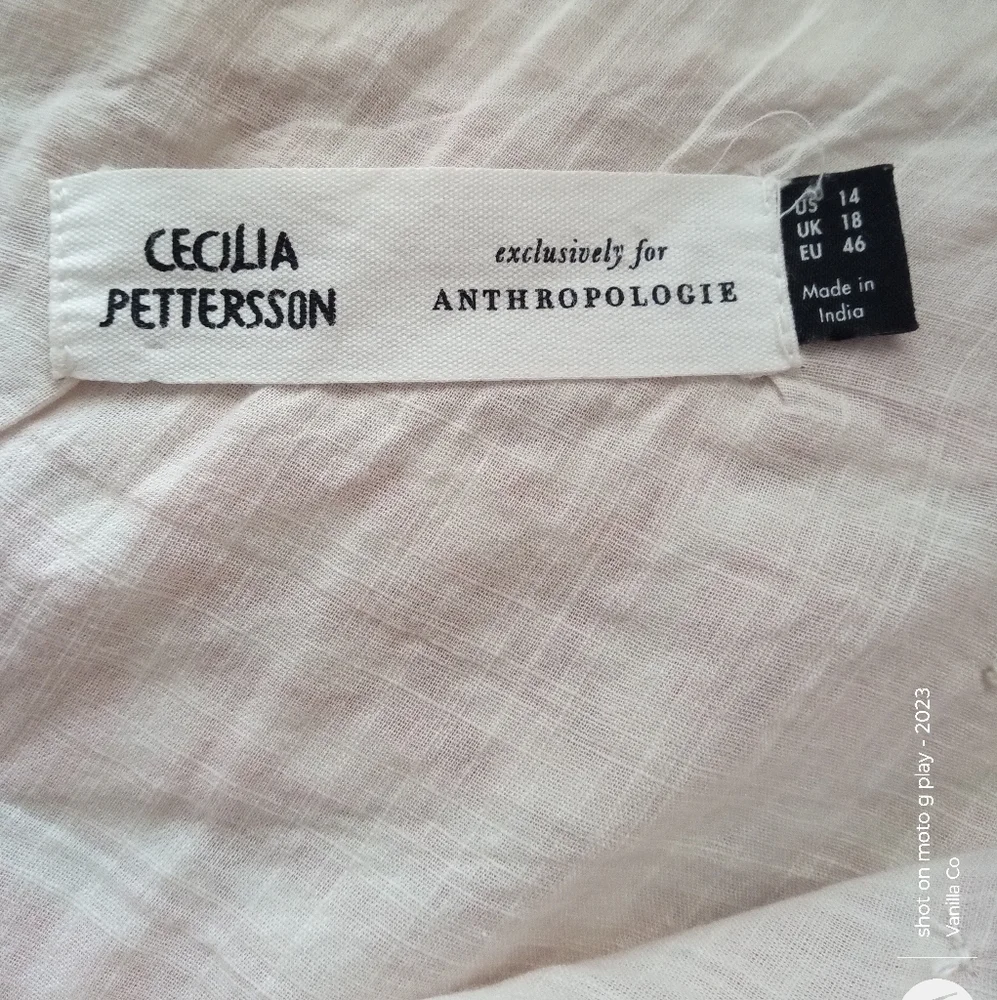 Anthropologie Cecilia Pettersson Printed One-Shoulder Blouse Red Size Large 14 - Picture 3 of 10